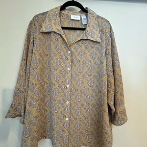 Liz Claiborne Mustard Paisley Shirt